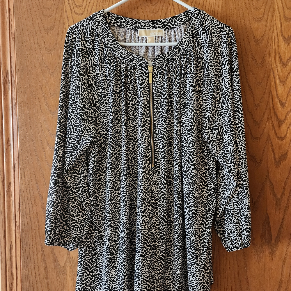 MICHAEL Michael Kors Monochrome Abstract Blouse